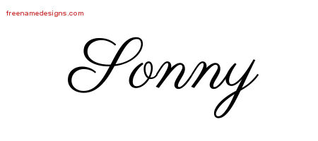 Classic Name Tattoo Designs Sonny Printable