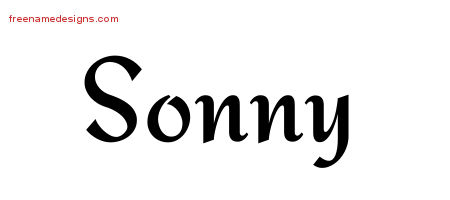 Calligraphic Stylish Name Tattoo Designs Sonny Free Graphic