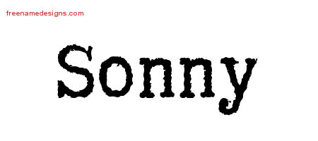 Typewriter Name Tattoo Designs Sonny Free Printout