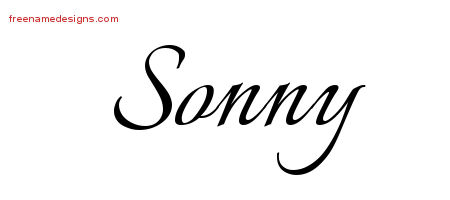 Calligraphic Name Tattoo Designs Sonny Free Graphic