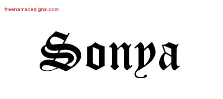 Blackletter Name Tattoo Designs Sonya Graphic Download