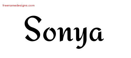 Calligraphic Stylish Name Tattoo Designs Sonya Download Free