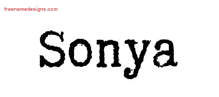 Typewriter Name Tattoo Designs Sonya Free Download