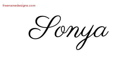 Classic Name Tattoo Designs Sonya Graphic Download