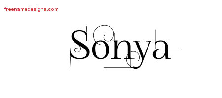 Decorated Name Tattoo Designs Sonya Free