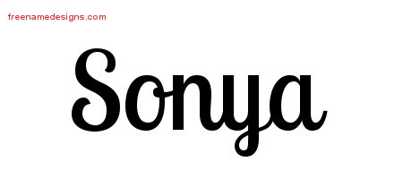 Handwritten Name Tattoo Designs Sonya Free Download