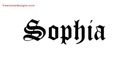 Blackletter Name Tattoo Designs Sophia Graphic Download