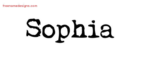 Vintage Writer Name Tattoo Designs Sophia Free Lettering