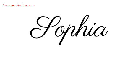 Classic Name Tattoo Designs Sophia Graphic Download