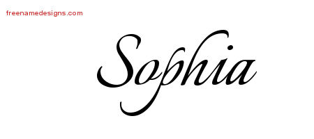 Calligraphic Name Tattoo Designs Sophia Download Free