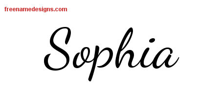 Lively Script Name Tattoo Designs Sophia Free Printout