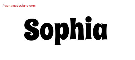 Groovy Name Tattoo Designs Sophia Free Lettering