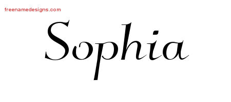 Elegant Name Tattoo Designs Sophia Free Graphic