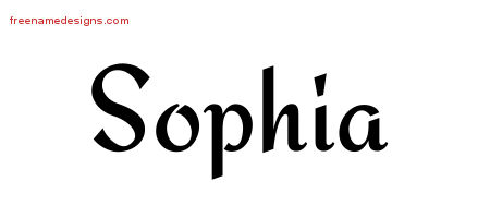 Calligraphic Stylish Name Tattoo Designs Sophia Download Free