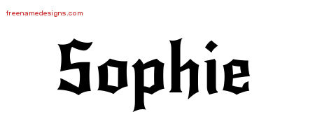 Gothic Name Tattoo Designs Sophie Free Graphic