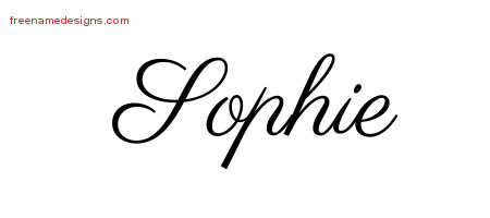 Classic Name Tattoo Designs Sophie Graphic Download