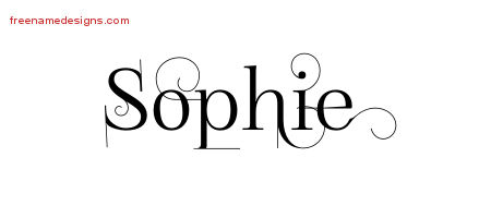 Decorated Name Tattoo Designs Sophie Free