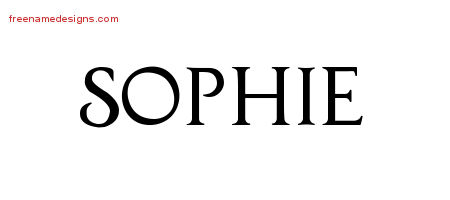 Regal Victorian Name Tattoo Designs Sophie Graphic Download