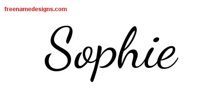 Lively Script Name Tattoo Designs Sophie Free Printout
