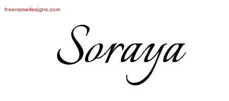 Calligraphic Name Tattoo Designs Soraya Download Free