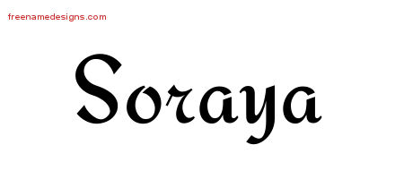 Calligraphic Stylish Name Tattoo Designs Soraya Download Free