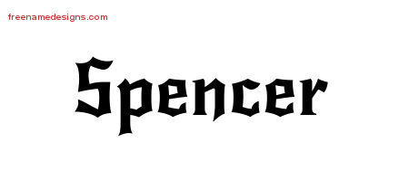 Gothic Name Tattoo Designs Spencer Download Free