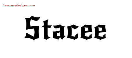 Gothic Name Tattoo Designs Stacee Free Graphic