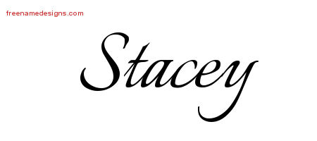 Calligraphic Name Tattoo Designs Stacey Free Graphic
