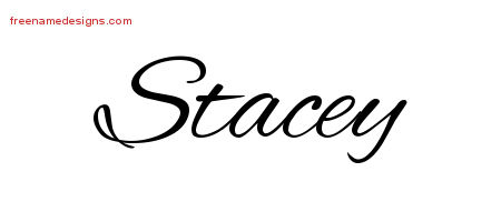 Cursive Name Tattoo Designs Stacey Free Graphic