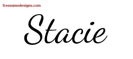 Lively Script Name Tattoo Designs Stacie Free Printout