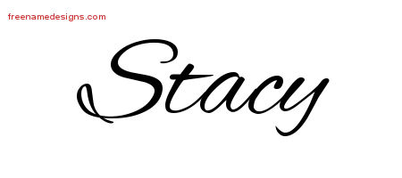 Cursive Name Tattoo Designs Stacy Free Graphic