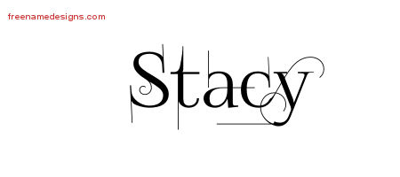Decorated Name Tattoo Designs Stacy Free Lettering