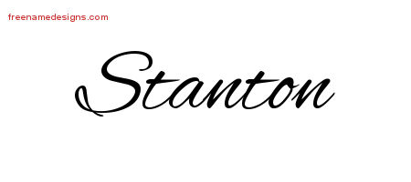 Cursive Name Tattoo Designs Stanton Free Graphic