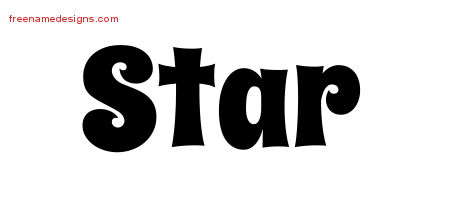 Groovy Name Tattoo Designs Star Free Lettering