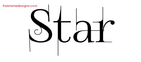 Decorated Name Tattoo Designs Star Free