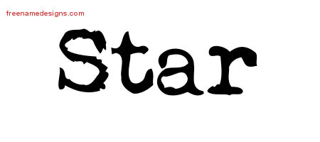 Vintage Writer Name Tattoo Designs Star Free Lettering