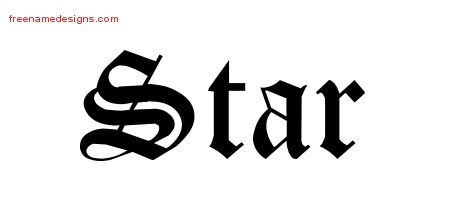 Blackletter Name Tattoo Designs Star Graphic Download