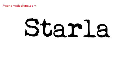 Vintage Writer Name Tattoo Designs Starla Free Lettering