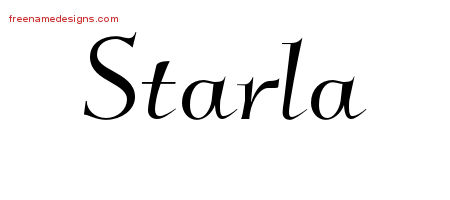 Elegant Name Tattoo Designs Starla Free Graphic