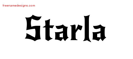 Gothic Name Tattoo Designs Starla Free Graphic
