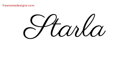 Classic Name Tattoo Designs Starla Graphic Download