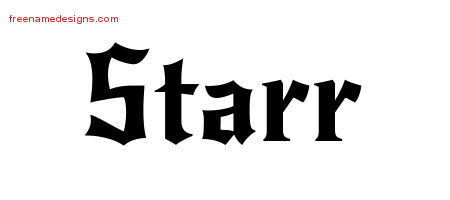 Gothic Name Tattoo Designs Starr Free Graphic