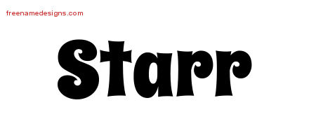 Groovy Name Tattoo Designs Starr Free Lettering
