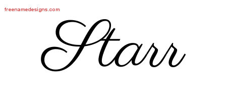 Classic Name Tattoo Designs Starr Graphic Download
