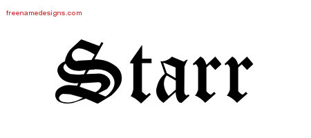 Blackletter Name Tattoo Designs Starr Graphic Download