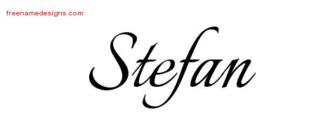 Calligraphic Name Tattoo Designs Stefan Free Graphic