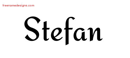 Calligraphic Stylish Name Tattoo Designs Stefan Free Graphic