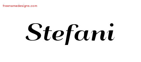 Art Deco Name Tattoo Designs Stefani Printable