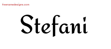 Calligraphic Stylish Name Tattoo Designs Stefani Download Free