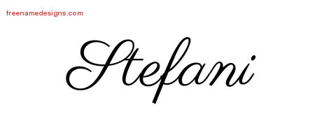 Classic Name Tattoo Designs Stefani Graphic Download